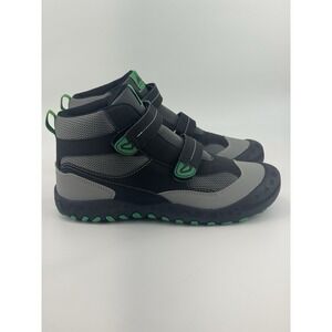 Mishansha Gray Black Green Athletic Sneaker Hook & Loop Lace Up Mid Top Size 38